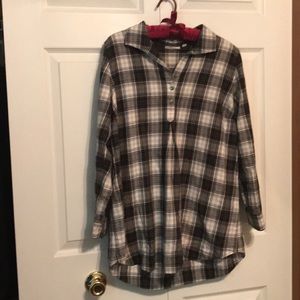 J. Jill plaid LS button collar tunic